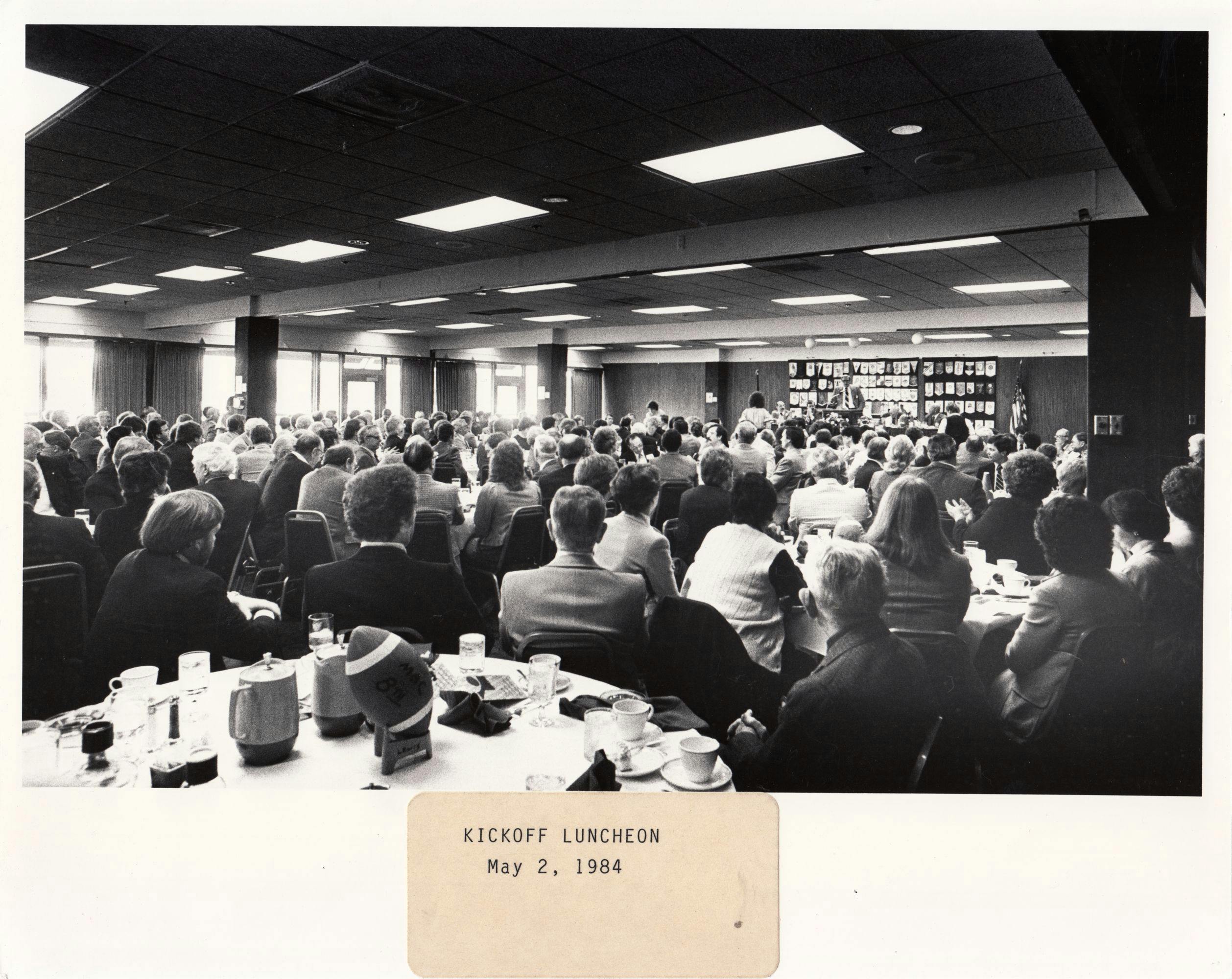 An old photo of our first Annual Luncheon which took place on May 2, 1984