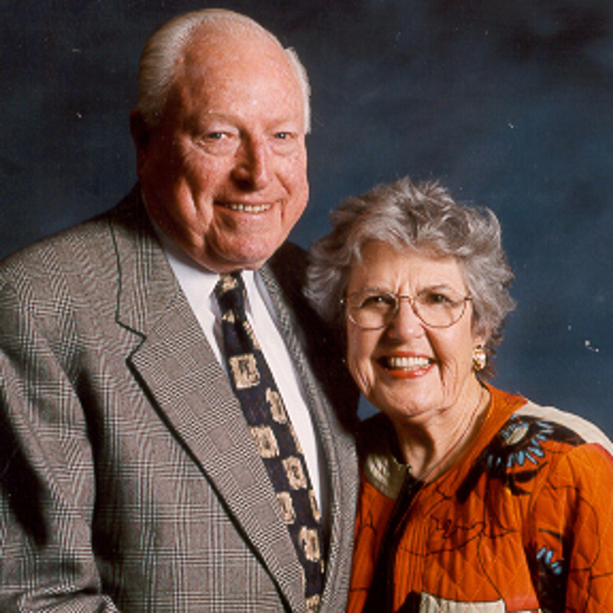 Ed and Dollie Lynch smiling at the camera